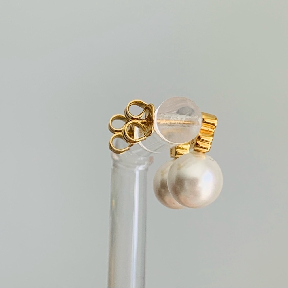 TOUS Gold Bear on Round White Pearl Studs Scoops Earrings - Picture 6 of 16